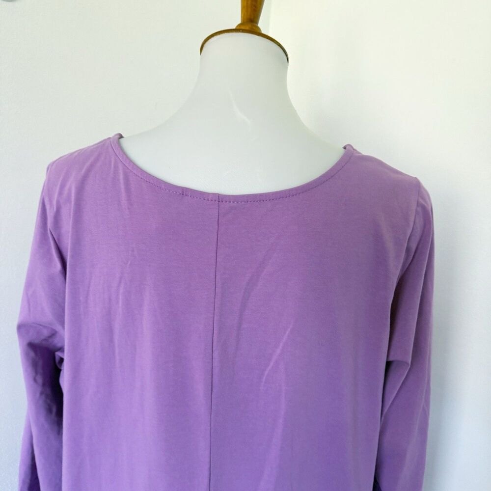 Attitudes by Renee Dress Sz 1X Regular Jersey Knit Purple Cotton Stretch Lilac - Picture 10 of 16